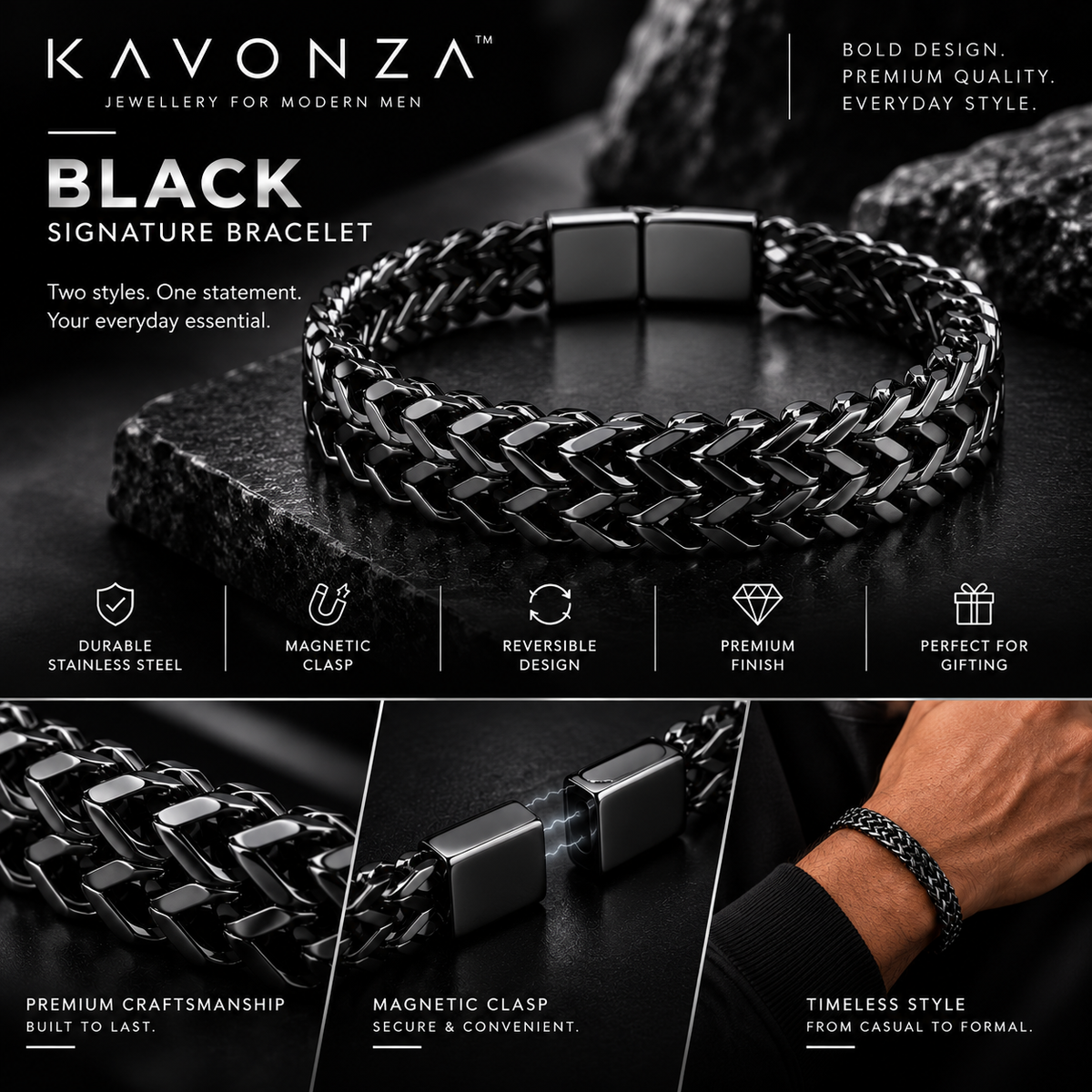 KAVONZA™ Braided Chain Bracelet